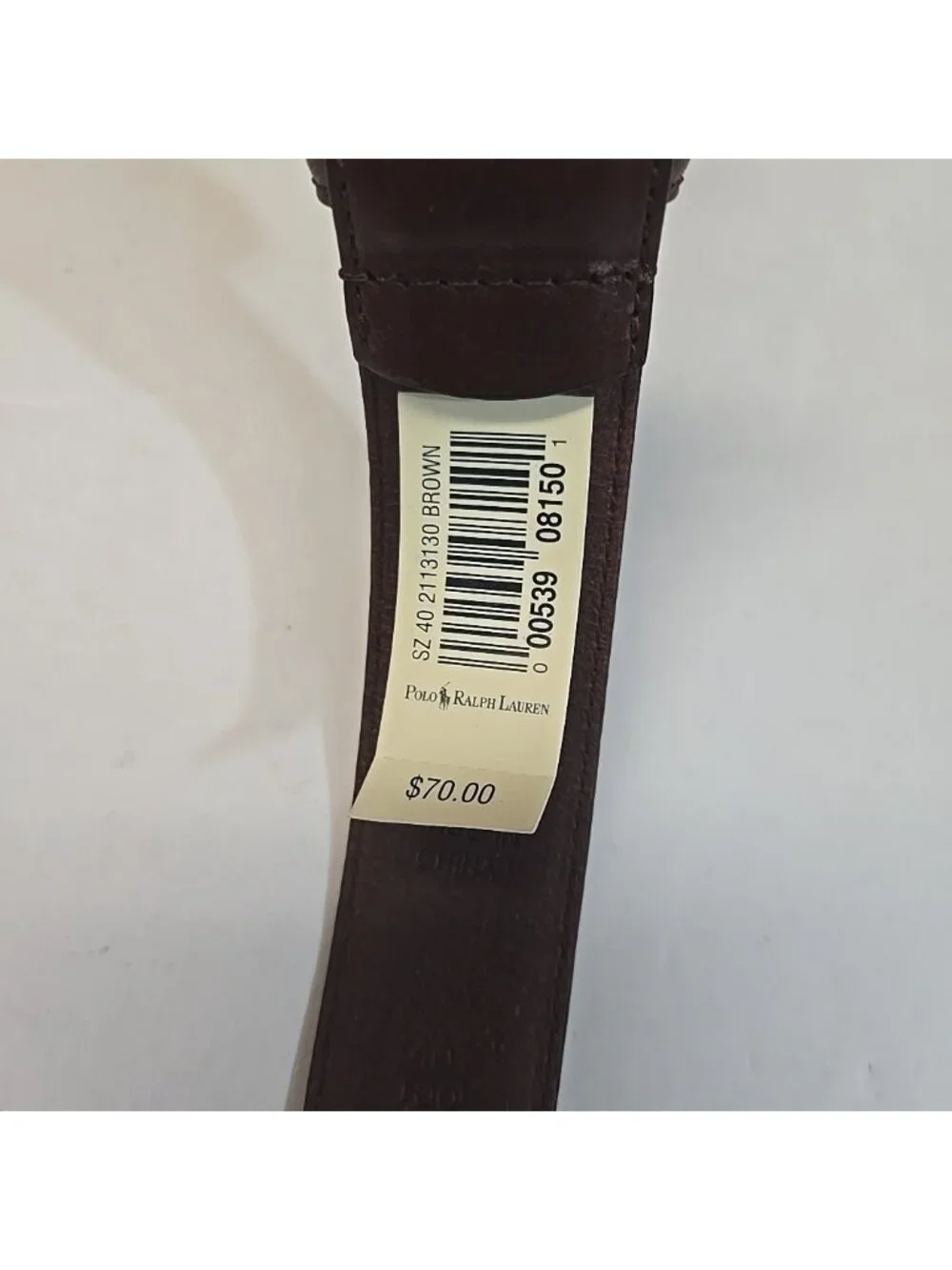 Polo Ralph Lauren Brown Leather Belt Mens Italian Saddle Leather Brass Buckle